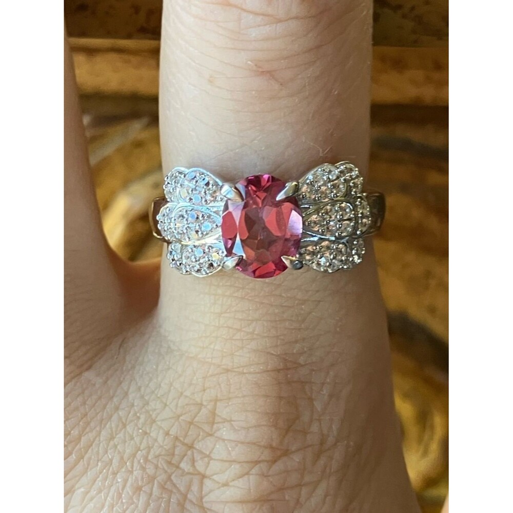 Genuine Pink Topaz Ring Size 8.75